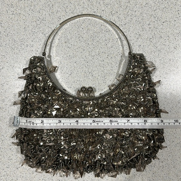 Beaded silver evening bag - Picture 3 of 4